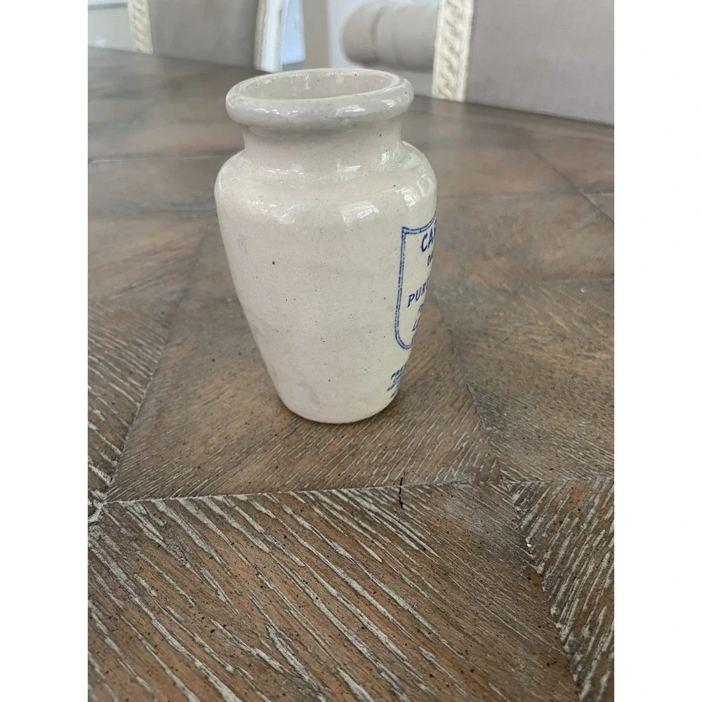Antique Stoneware Cream Jar Pot Carricks Cumberland Dairy Co England 4.25
